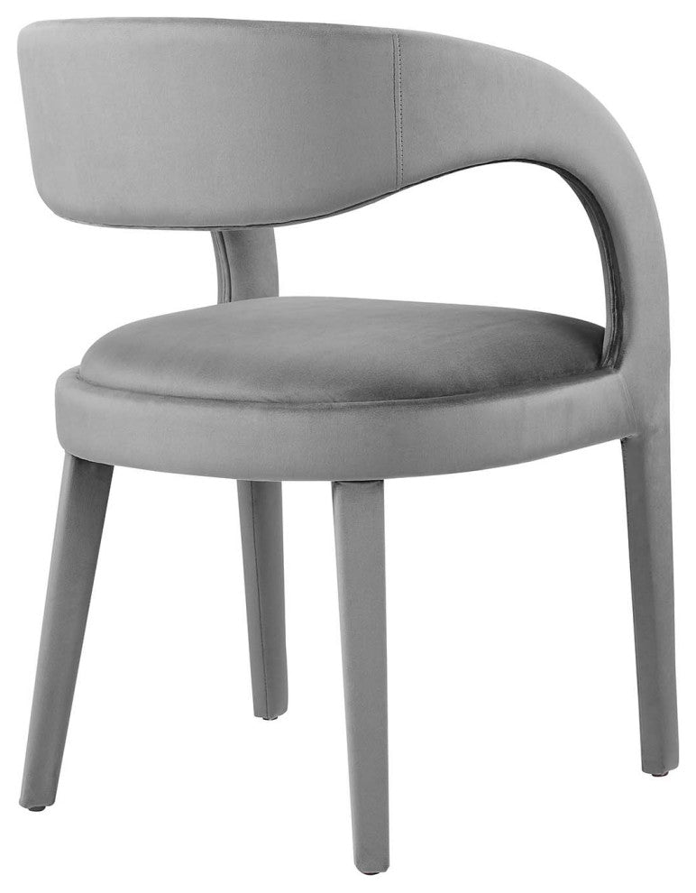 Pinnacle Performance Velvet Dining Chair Set of 2, Gray