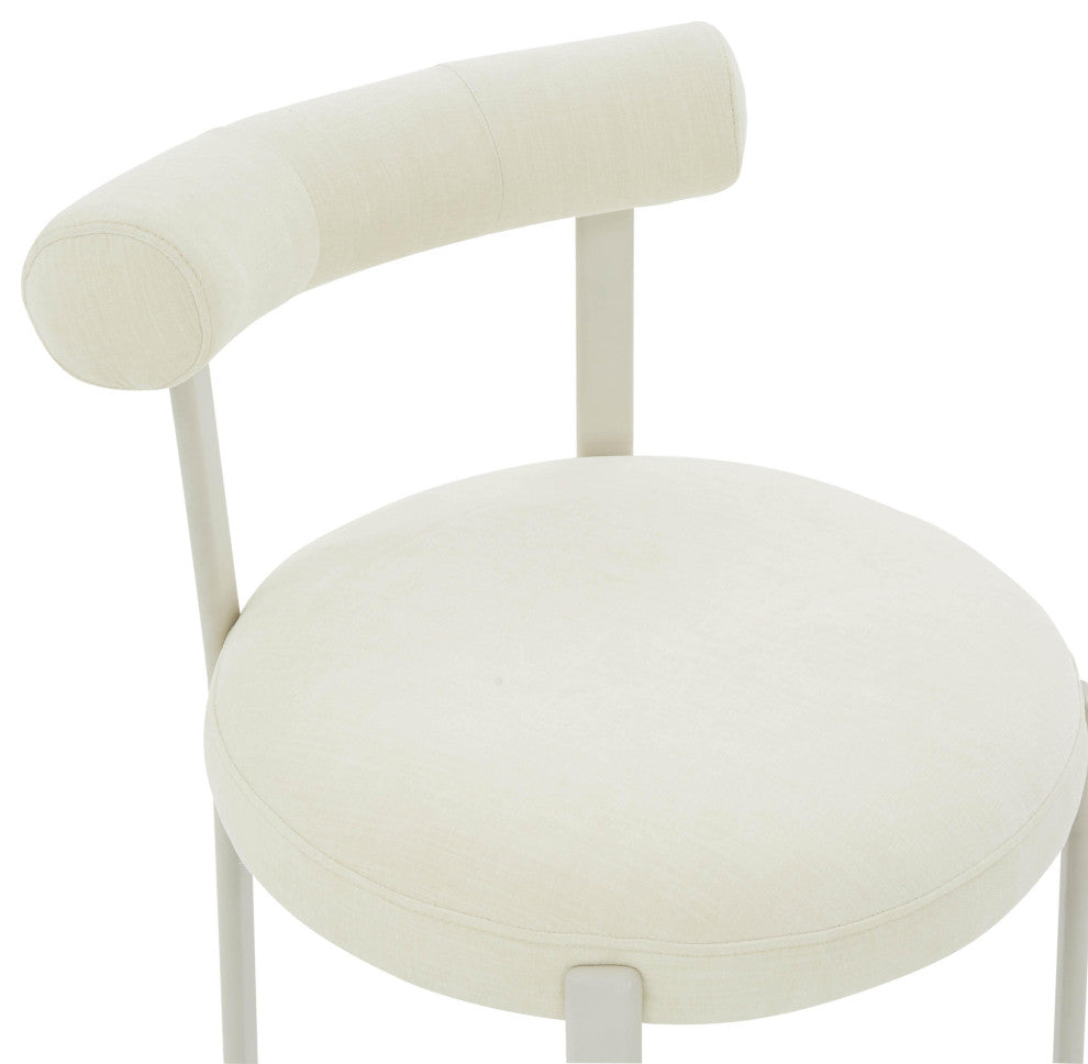 Margaret Cream Chenille Bolster Back Dining Chair