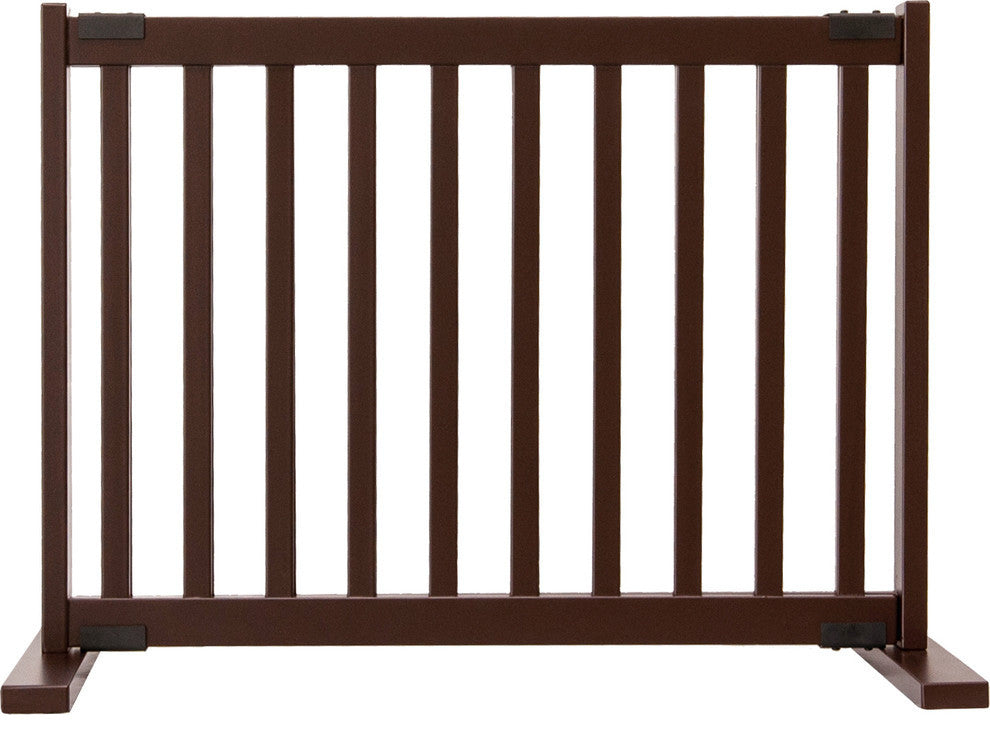 Kensington Series 20" Tall Free Standing Solid Wood Pet Gates, Small, Mahogany