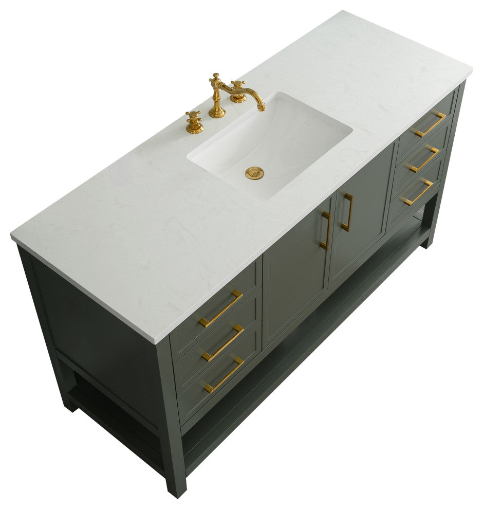 Arlo 60" Bathroom Vanity, Vintage Green