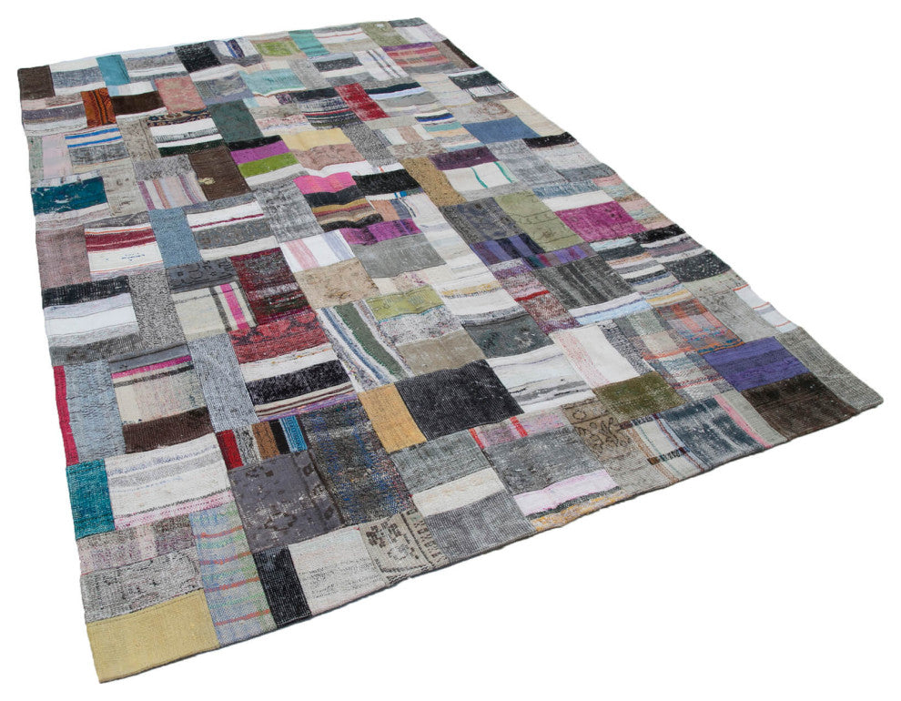 Rug N Carpet - Handmade Turkish 6' 7'' x 10' 0'' Unique Patchwork Kilim Rug