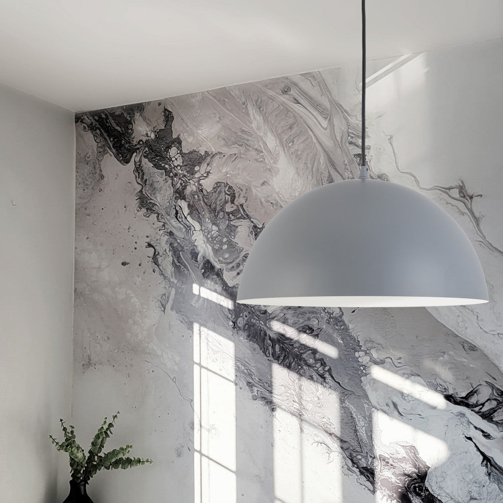 Ofelia Transitional 1 Light Grey Metal Pendant