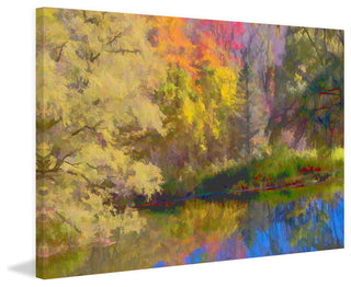 "Autumn on the Pond" Painting Print on Canvas