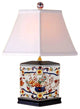 Chinese Porcelain Diamond Shaped Vase Floral Imari Motif Table Lamp 16"