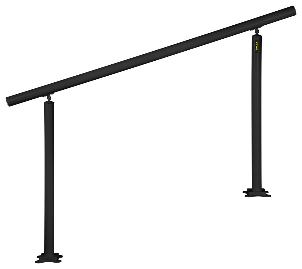 Outdoor Stair Railing Kit 5 FT Handrails Aluminum Stair Hand Rail, Black