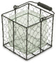 Square Wire Basket With Glass Jar, Brown, Large, Large