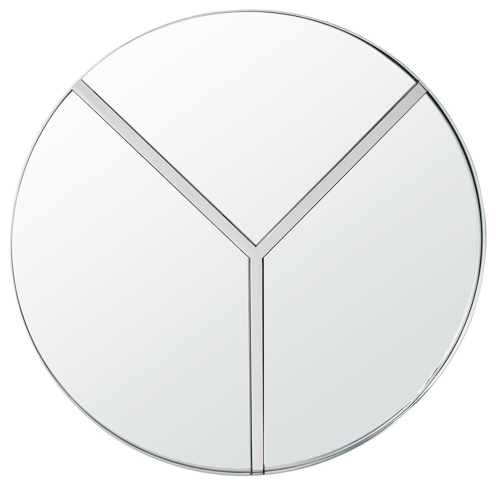 .-    Lyra 30-in Round Accent Mirror - Polished Nickel