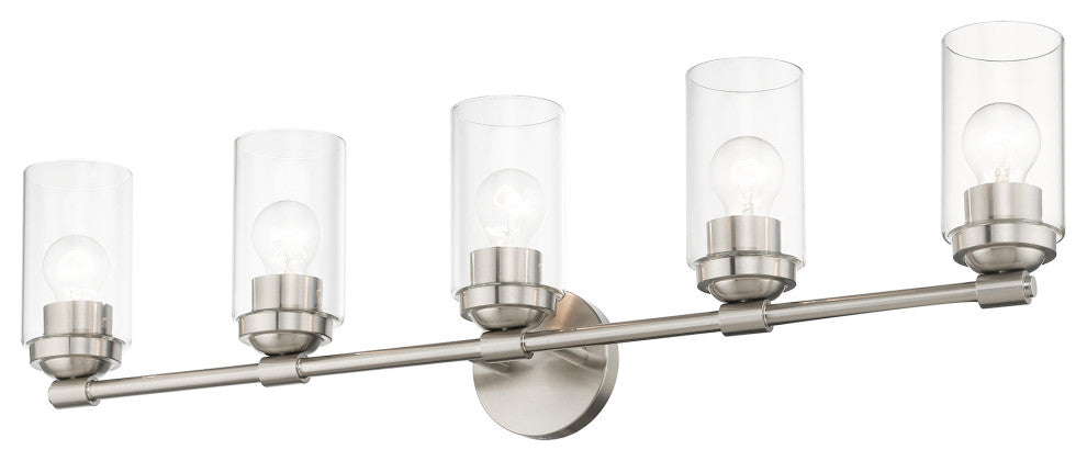 Whittier 5-Light Brushed Nickel Large Vanity Sconce