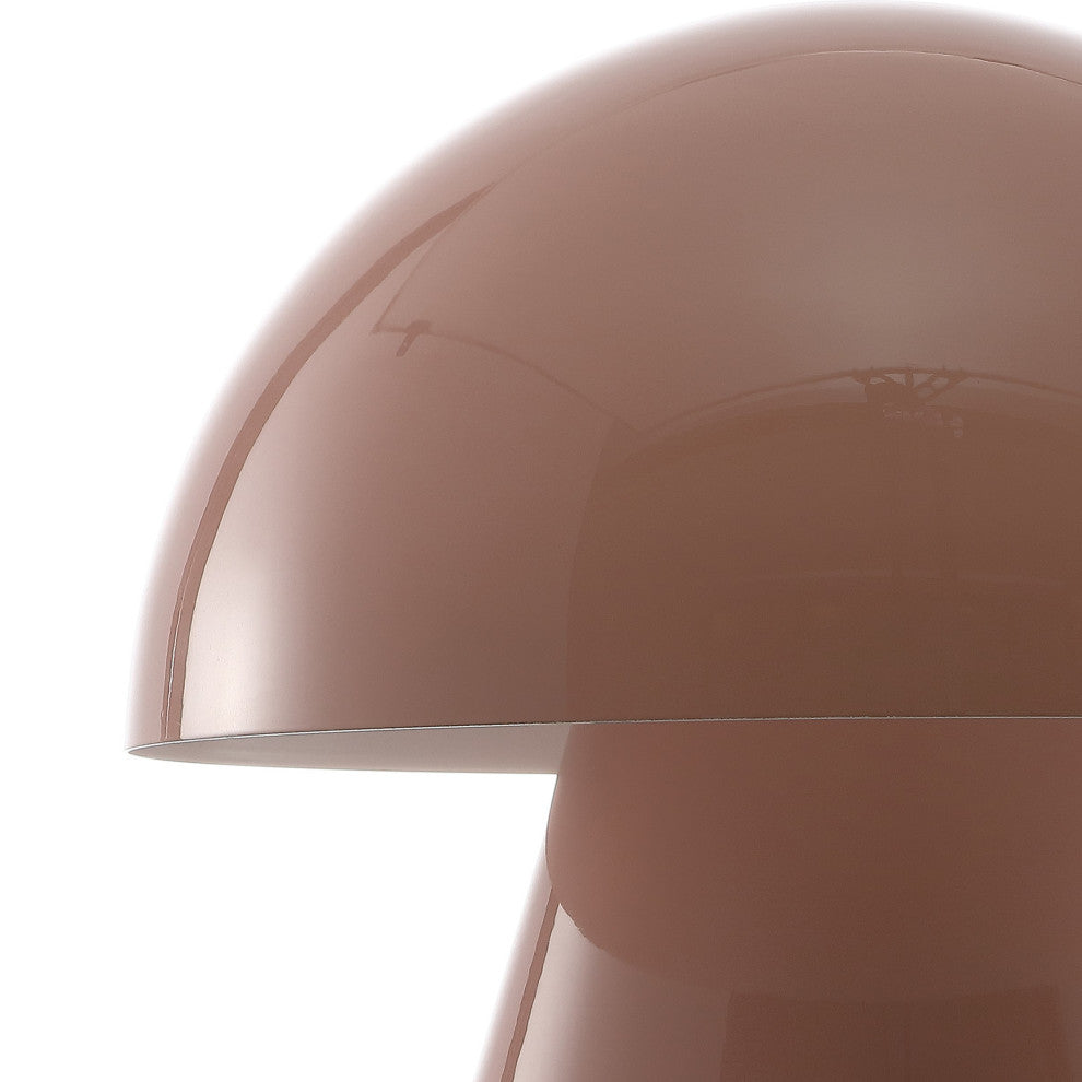 Porcini 7" Rechargeable/Cordless Iron Integrated LED Mushroom Table Lamp, Pink