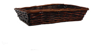 14" Natural Willow Medium Stain Rectangle Tray