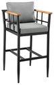 Outdoor Patio Counter or Bar Height Bar Stool in Aluminum and Teak