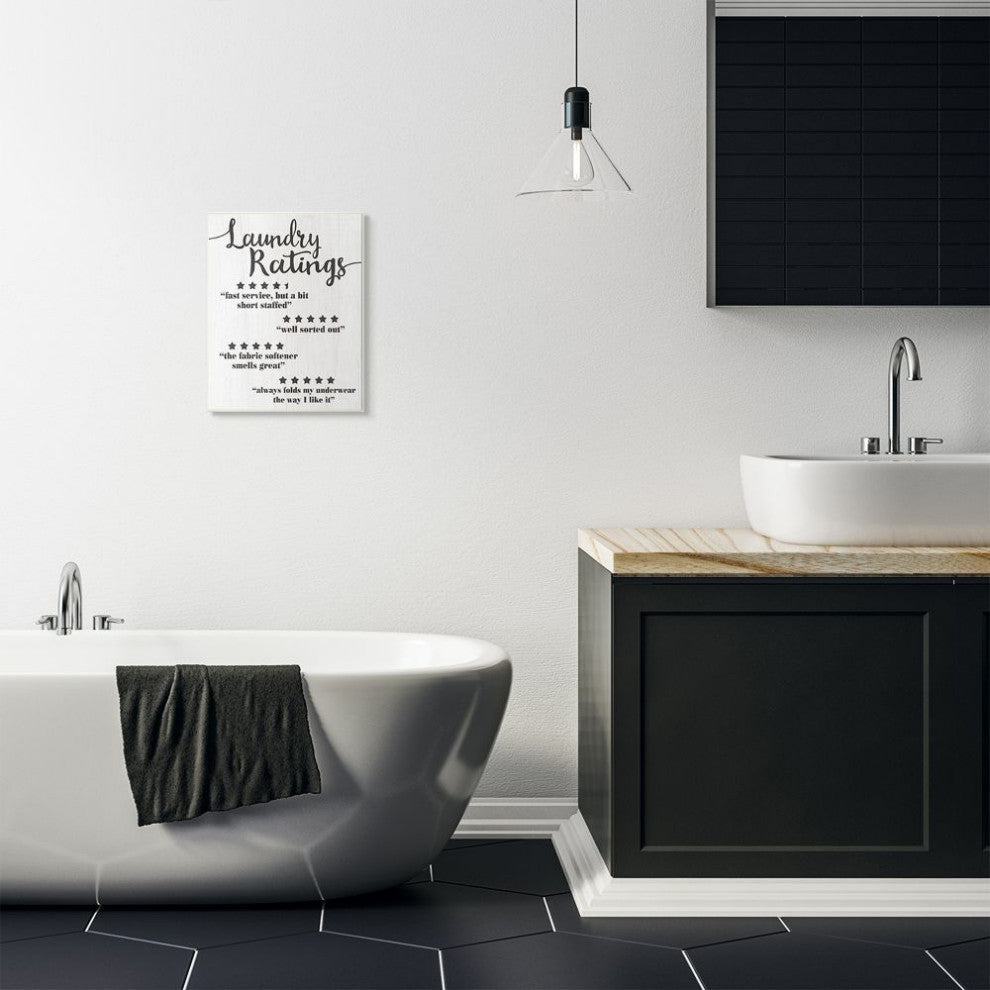 Stupell Industries Laundry Rating Five Star Bathroom Funny Word Design, 13 x 19