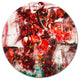 Red Flowers Abstract Background, Abstract Disc Metal Artwork, 23"