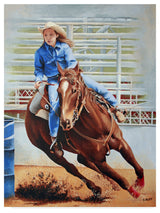 Carol J Rupp 'Barrel Racing' Canvas Art, 14"x19"