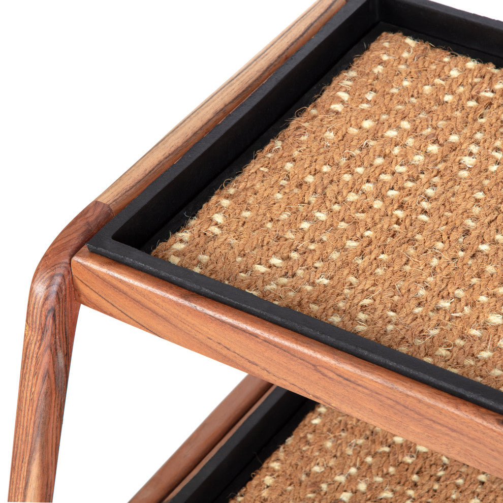 Double-Tier Natural Stand With 3-Pair Rubber Boot Trays Mersey