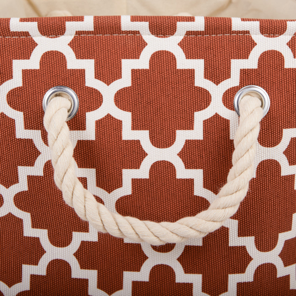 DII Polyester Bin Lattice Cinnamon Rectangle Large