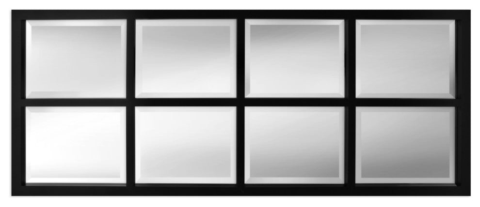 Stryker Windowpane Framed Wall Mirror, Black