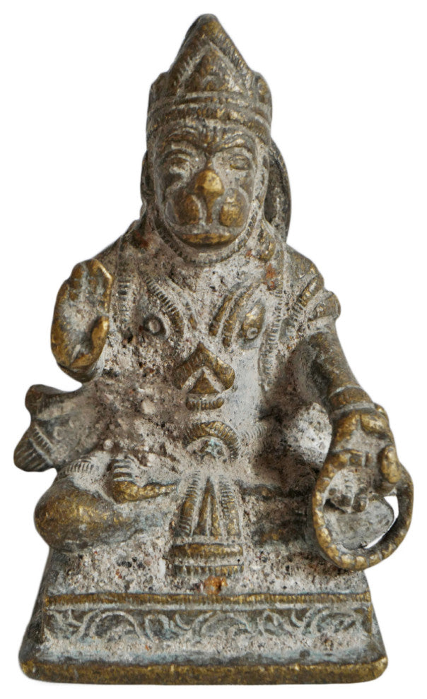 Consigned Antique Bronze Hanuman Small Statue