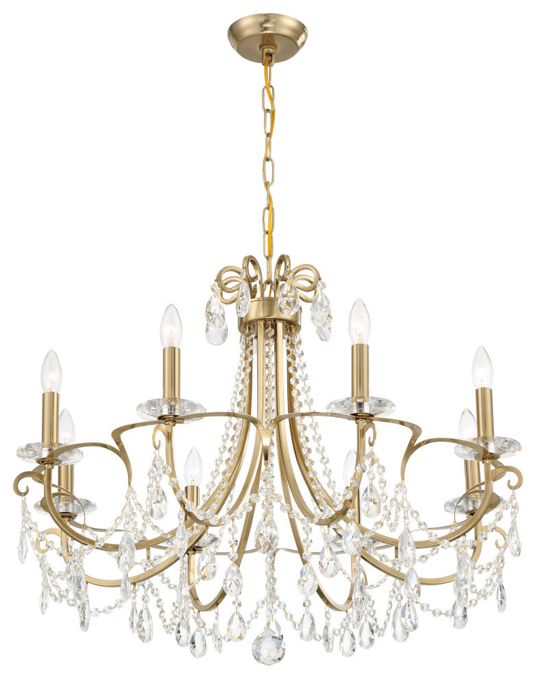 Crystorama 6828-VG-CL-MWP Othello 8-Light Vibrant Gold Chandelier