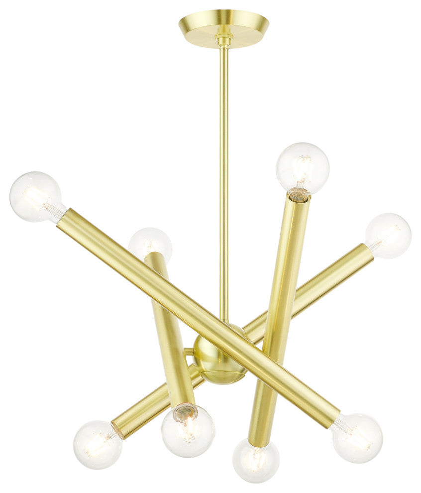 Satin Brass Modern, Urban, Sputnik, Dynamic, Timeless Chandelier