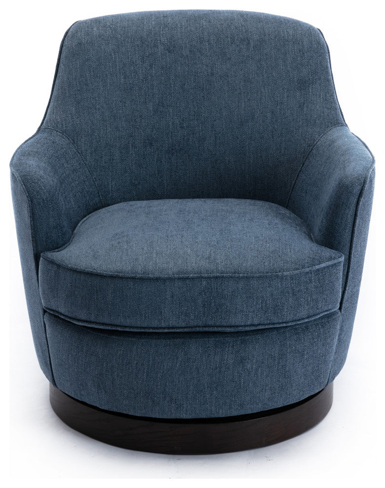 Reese Cadet Blue Wood Base Swivel Chair