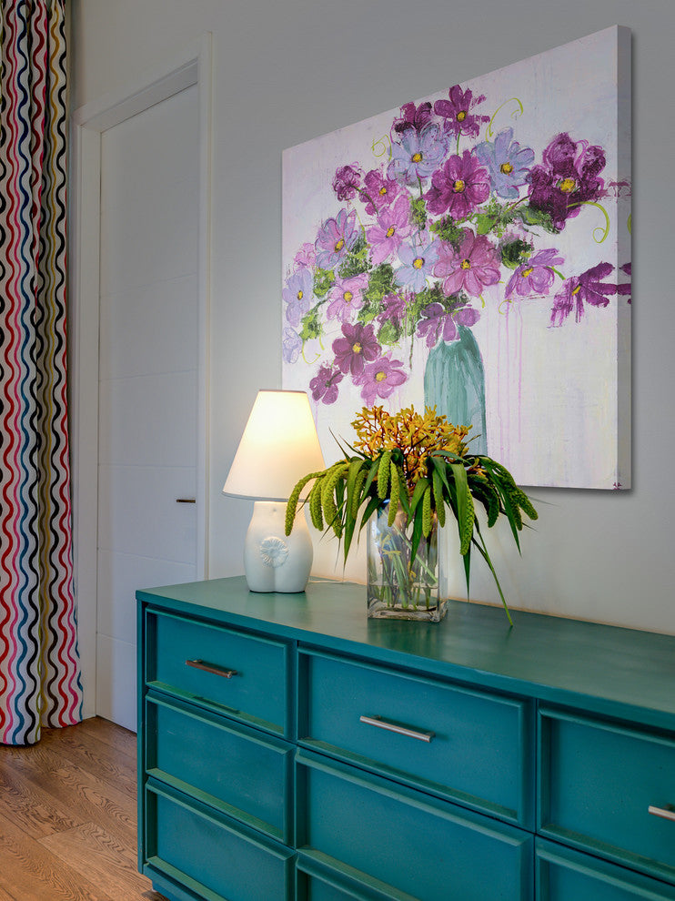 "Happy Blooms" by Julie Joy Painting Print Wrapped Canvas, 40x40