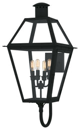 Rue De Royal Four Light Outdoor Wall Lantern in Earth Black