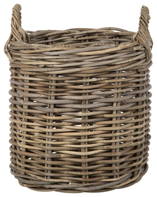 Nusa Round Kobo Basket, Gray-Brown, Small