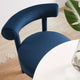 Toulouse Performance Velvet Dining Chair, Curved Round Bolster Side Chair, Blue