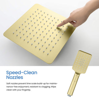 Cube Pressure 3-Function Shower System, Rough-In Valve, Brushed Gold