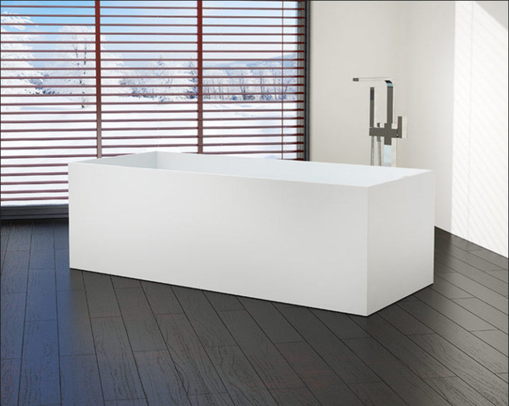 Badeloft Modern, Body Forming, Stone Resin, Freestanding Bathtub, Matte White