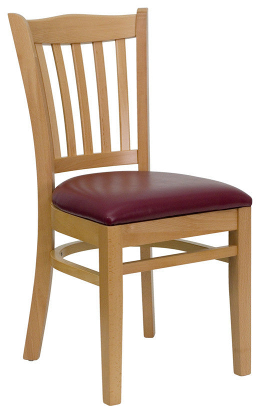 Wood Restaurant Chair, Burgundy