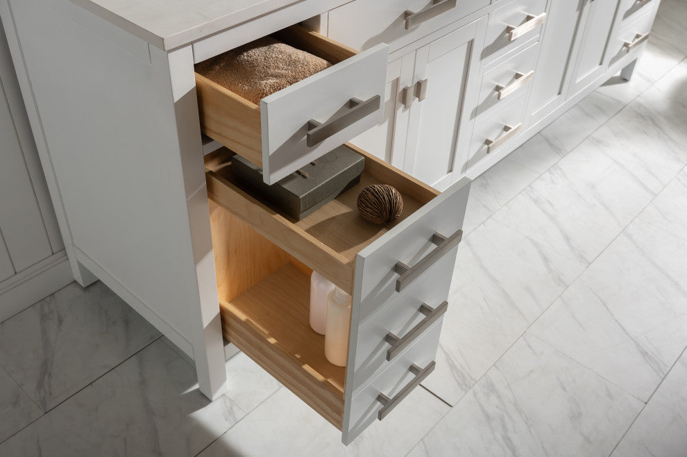 Valentino Single Vanity, White, 84"