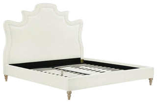 Serenity Cream Velvet Bed in King