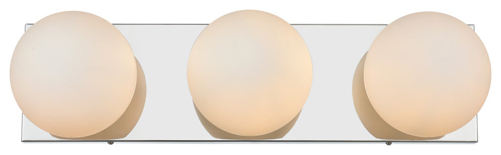 3 Light Chrome And Frosted White Bath Sconce