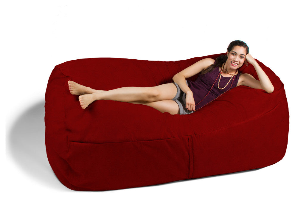 7' Giant Bean Bag Sofa, Cinnabar