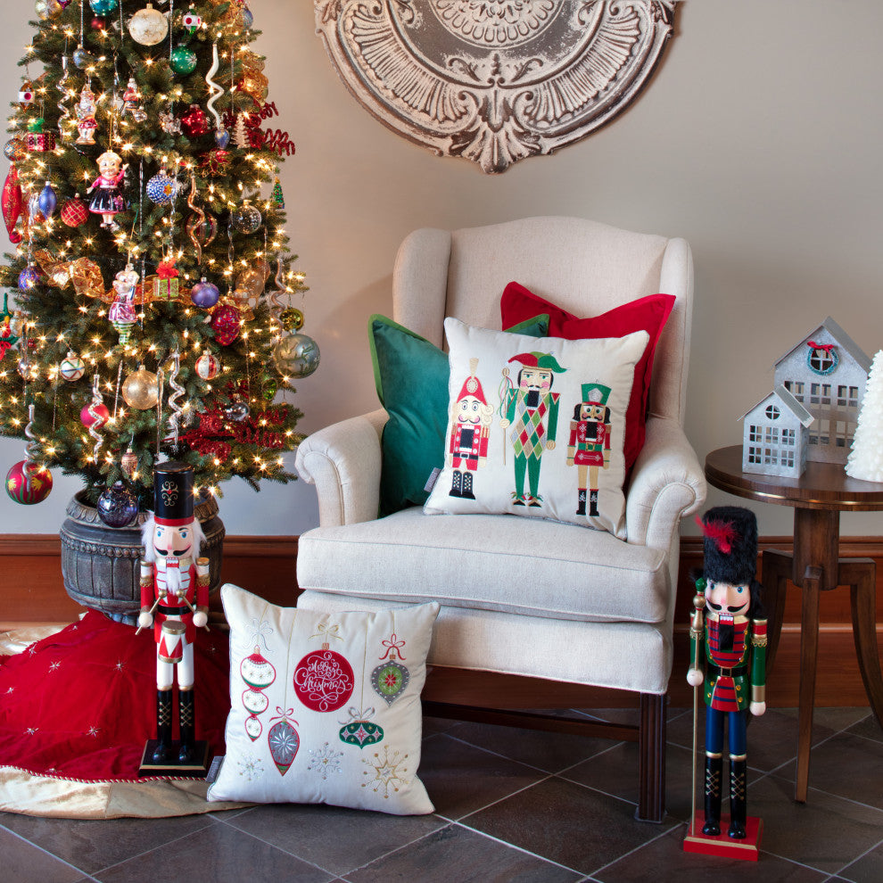 Indoor Velvet Nutcrackers Multi 17" Throw Pillow Cover