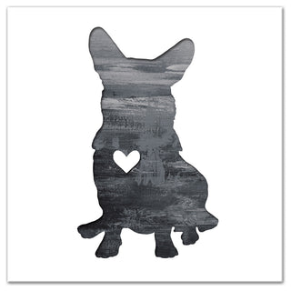 Designs Direct Creative Group Ink Silhouette Corgi 16x16 Canvas Wall Art