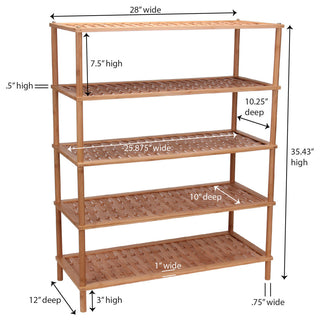 5 Tier Bamboo Shoe Rack