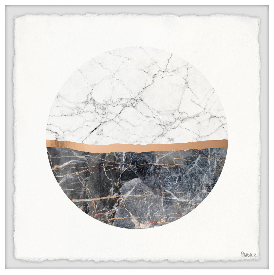 "Half Circle Marble" Framed Painting Print, 32"x32"