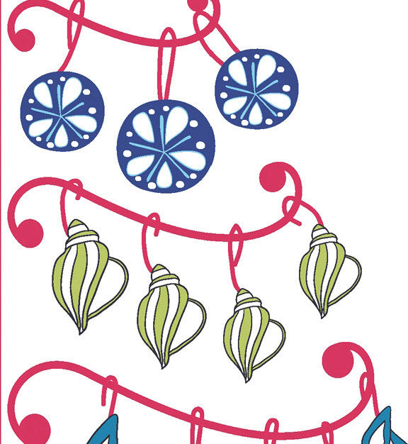 Beach Tree Decorative Holiday Geometric Print Hand Towel, Pink