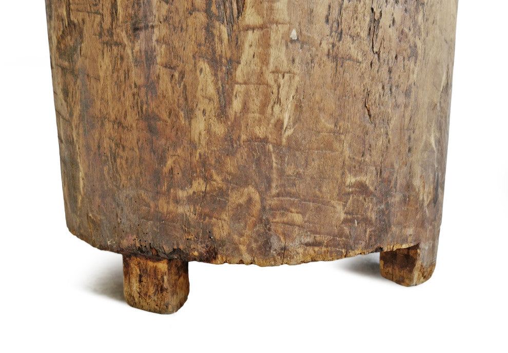Consigned Old Naga Wood Trunk Pot