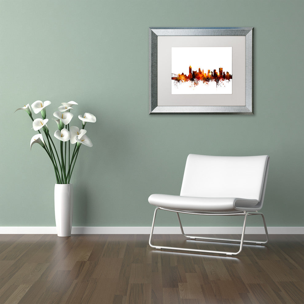 Michael Tompsett 'Memphis Tennessee Skyline Red' Matted Framed Art, 11x14