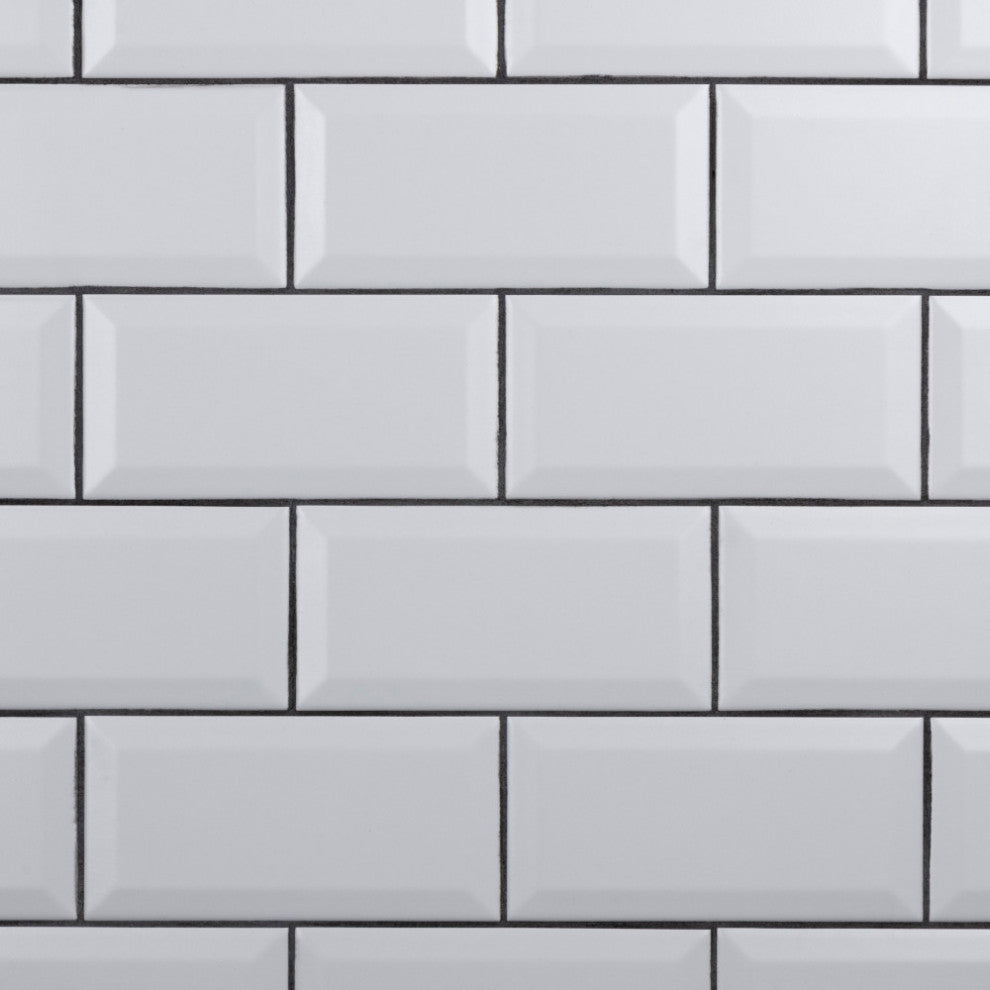 Crown Heights Beveled Ceramic Wall Tile, Matte White