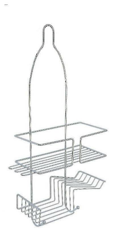 Athome Satin Nickel Shower Caddy With Soap Dish