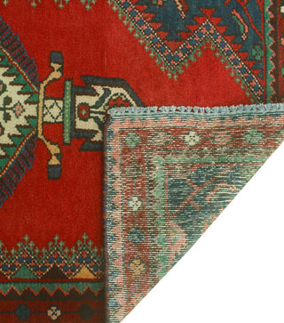 Fine Vintage Distressed Vicky Red/Ivory Runner, 3'1 x 6'1