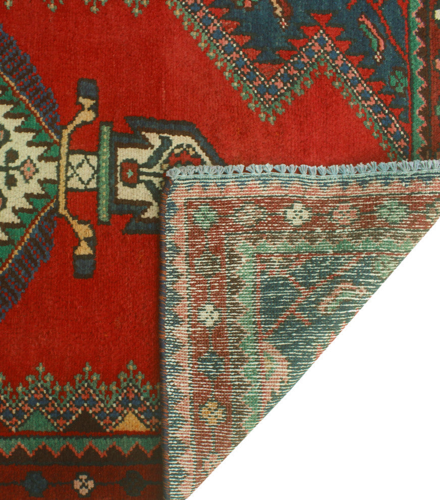 Fine Vintage Distressed Vicky Red/Ivory Runner, 3'1 x 6'1