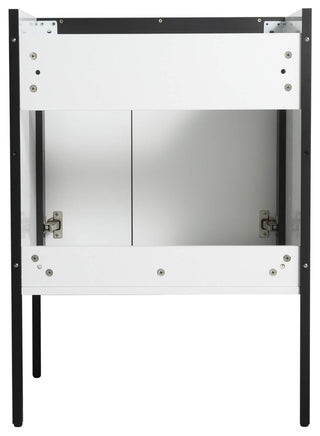 Oakville Bath Vanity, Ceramic Sink, White Matte, 24 Inch, Black Hardware