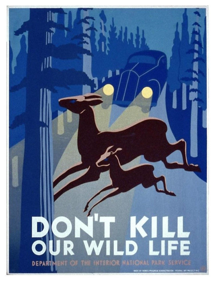 "Don't kill our wild life" Digital Paper Print by WPA, 14"x18"