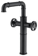 Deck Mounted Dual Handles Bathroom Vessel Sink Faucet, Matte Black